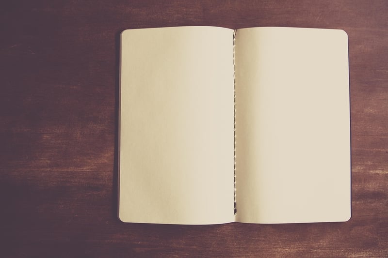 Blank notebook for journaling